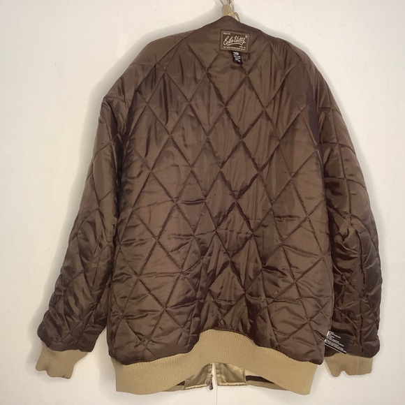 Ecko Unlimited Vtg.? Gold And Brown Quilted Full Zip Bomber / Varsity Jacket 2XL - Picture 7 of 11